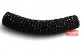 45MM Disco Pave Crystal Tube Beads for Bracelet 5Pcs