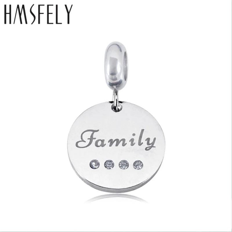 316L Stainless Steel Round Charm Pendant for DIY Bracelet Necklace Jewelry