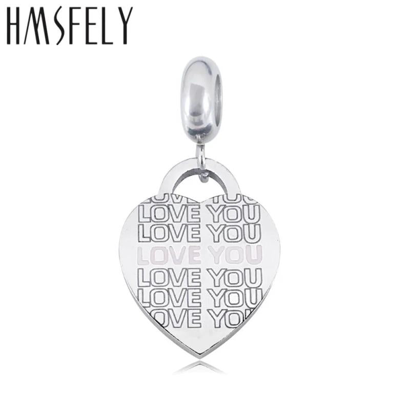 316L Stainless Steel Heart Shape Love You Charm Pendant