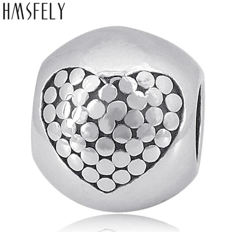 316L Stainless Steel Round Charm Beads Heart Dot Beads