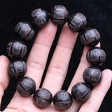 Natural Ebony Beaded Tibetan Buddhist Bracelet Men's Amulet