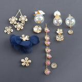 18k Plated Flower Earrings DIY Jewelry Making Accessory