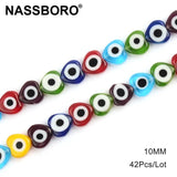 Heart Shape Eye Beads 8mm 10mm Colorful Round Charm Evil Glass Beads DIY