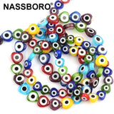 Heart Shape Eye Beads 8mm 10mm Colorful Round Charm Evil Glass Beads DIY
