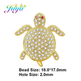 3pcs/lot Small Hole Charms Beads Cubic Zirconia Sea Turtle Metal Beads