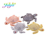 3pcs/lot Small Hole Charms Beads Cubic Zirconia Sea Turtle Metal Beads