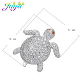3pcs/lot Small Hole Charms Beads Cubic Zirconia Sea Turtle Metal Beads