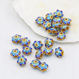 10pcs Gold-Color Flower Hollow Cloisonne 9mm Spacers Beads Jewelry Findings
