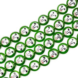 12mm Smiley Lampwork Glazed Glass Round Beads Flat Beads