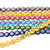 12mm Smiley Lampwork Glazed Glass Round Beads Flat Beads