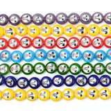 12mm Smiley Lampwork Glazed Glass Round Beads Flat Beads