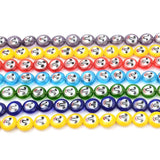 12mm Smiley Lampwork Glazed Glass Round Beads Flat Beads