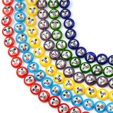 12mm Smiley Lampwork Glazed Glass Round Beads Flat Beads