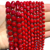 Red Coral Natural Stone Faceted Spacer Beads 6/8/10MM