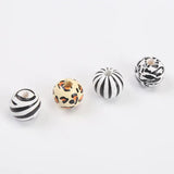 20Pcs Natural Leopard Print Wooden Beads Crafts Jewelry Bracelet Accessories