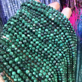 Malachite Stone Faceted Tiny Beads for Jewelry Making