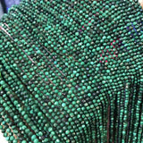 Malachite Stone Faceted Tiny Beads for Jewelry Making