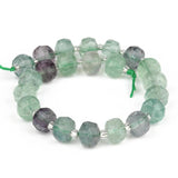 Fluorite Faceted Column Beads 8x6mm for Jewelry Making