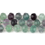 Fluorite Faceted Column Beads 8x6mm for Jewelry Making