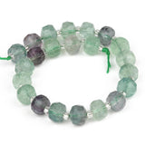 Fluorite Faceted Column Beads 8x6mm for Jewelry Making