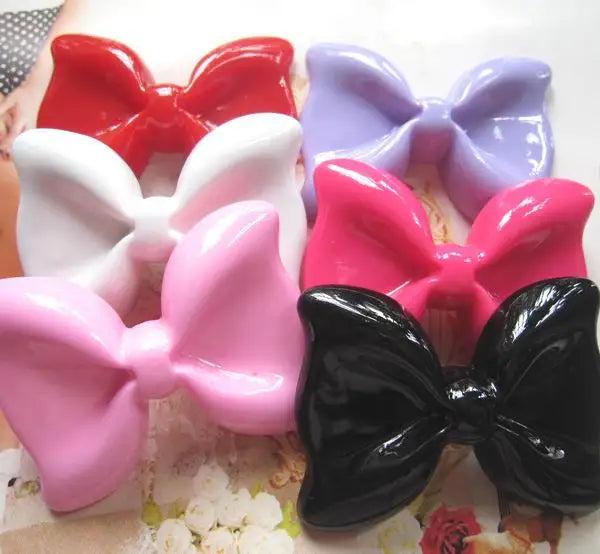 Mixed Resin Bow for DIY Brooch Accessory 53x40MM