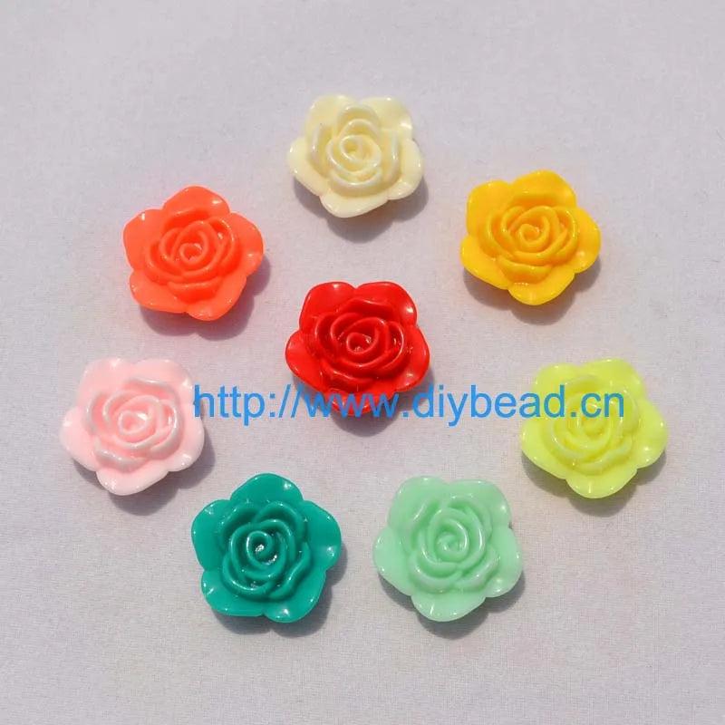 100 pcs DIY Necklace Accessory Acrylic Beads Mix 20MM Cartoon Rose