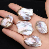 2pcs Freshwater Pearls Beads Irregular Shape No Hole Tail Beads 25-35mm
