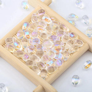 100pcs Water Droplets Lampwork Beads Gradient Glass Beads for Jewelry Making