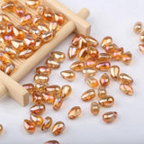 100pcs Water Droplets Lampwork Beads Gradient Glass Beads for Jewelry Making