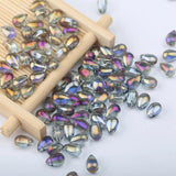 100pcs Water Droplets Lampwork Beads Gradient Glass Beads for Jewelry Making