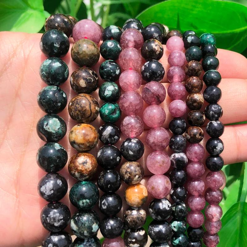 Colorful Tourmaline Round Loose Beads 15'' 6/8/10mm