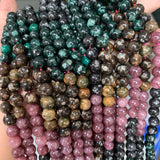 Colorful Tourmaline Round Loose Beads 15'' 6/8/10mm