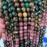 Colorful Tourmaline Round Loose Beads 15'' 6/8/10mm