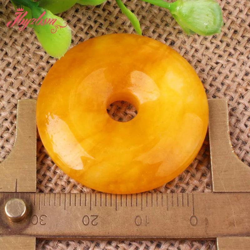 35mm Yellow Carnelian Agates Stone Beads for DIY Jewelry Making