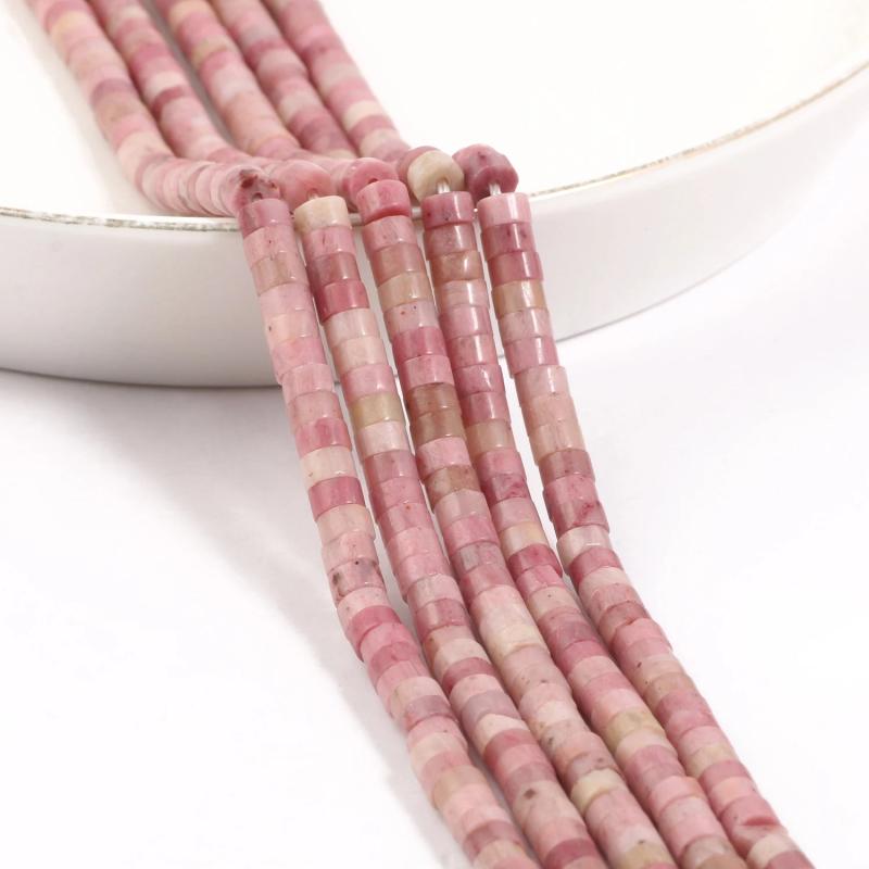 4x2mm Red Rhodonite Flat Round Stone Spacer Beads