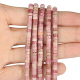 4x2mm Red Rhodonite Flat Round Stone Spacer Beads