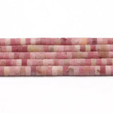 4x2mm Red Rhodonite Flat Round Stone Spacer Beads