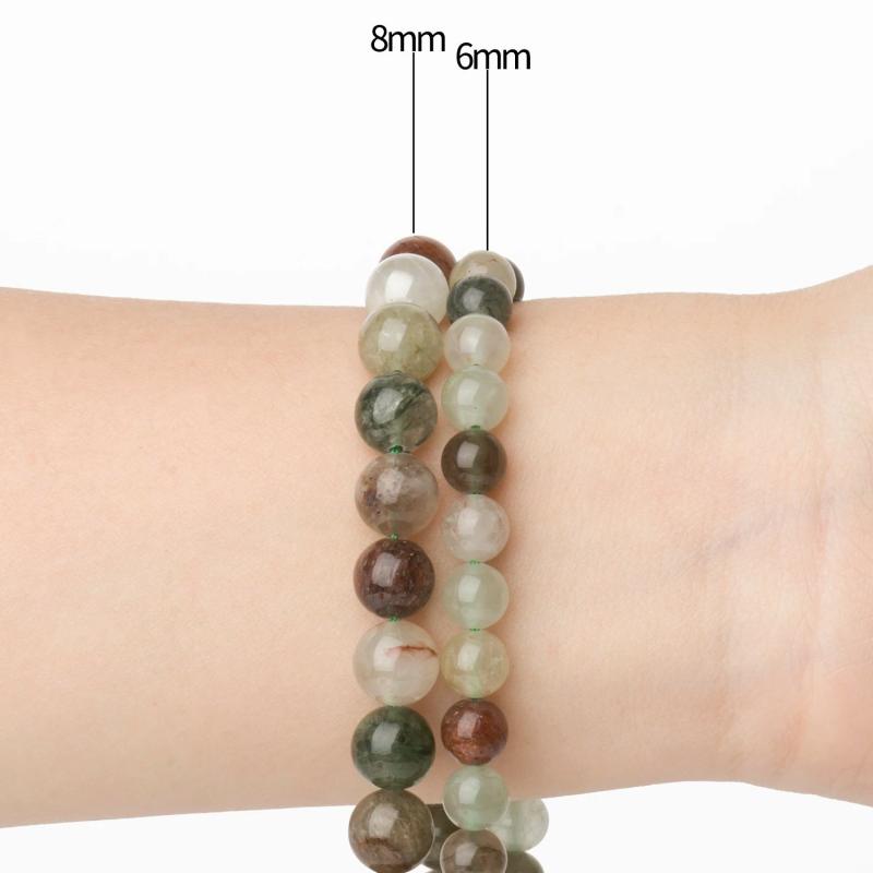 6 8mm Colorful Quartz Rutilated Stone Beads Jewelry Making DIY Bracelet Earrings