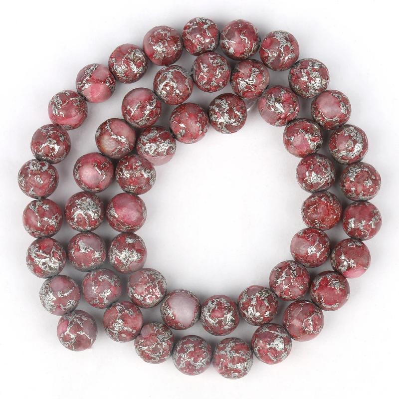 Multicolor Pyrite 8mm Round Stone Beads for Jewelry Making 15in