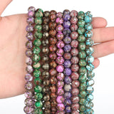 Multicolor Pyrite 8mm Round Stone Beads for Jewelry Making 15in