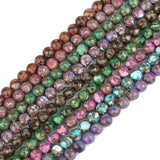 Multicolor Pyrite 8mm Round Stone Beads for Jewelry Making 15in