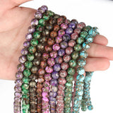 Multicolor Pyrite 8mm Round Stone Beads for Jewelry Making 15in