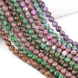 Multicolor Pyrite 8mm Round Stone Beads for Jewelry Making 15in