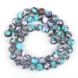 Multicolor Pyrite 8mm Round Stone Beads for Jewelry Making 15in