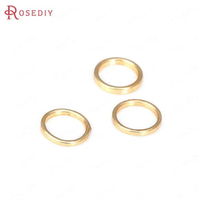 50PCS 4MM 5MM 6MM 18K Silver Brass Round Closed Rings Jump Rings
