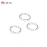 50PCS 4MM 5MM 6MM 18K Silver Brass Round Closed Rings Jump Rings