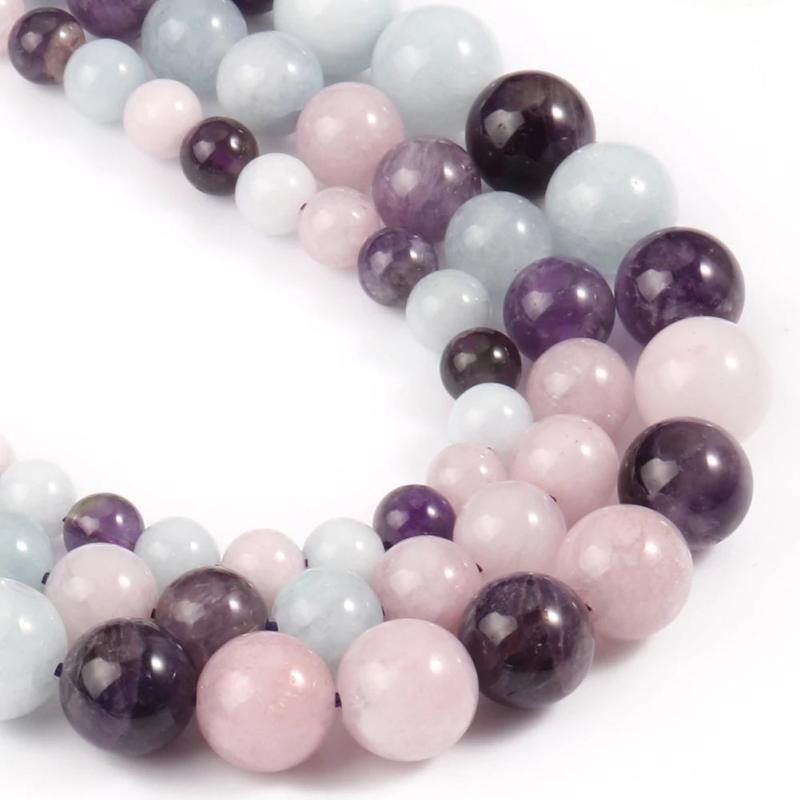 Natural Stones Round Stone Beads for DIY Jewelry Making 15''