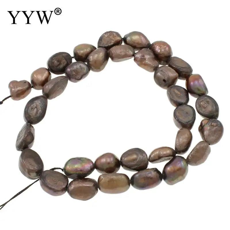 Coffee Baroque Pearl Beads 9-10mm 0.8mm Hole 14.5in Strand