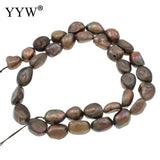 Coffee Baroque Pearl Beads 9-10mm 0.8mm Hole 14.5in Strand