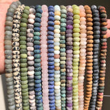 Matte Amethysts Agates Amazonite Rondelle Loose Beads Bracelet Necklace